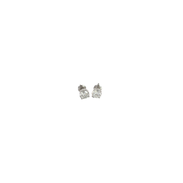 14K White Gold 2.47ctw Diamond Stud Earrings Screw Backs 14K White Gold 2.47ctw Diamond Stud Earrings Screw Backs