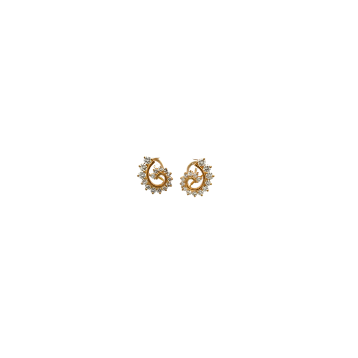 18K Yellow Gold 2/1ctw Diamond Swirl Earrings 18K Yellow Gold 2/1ctw Diamond Swirl Earrings