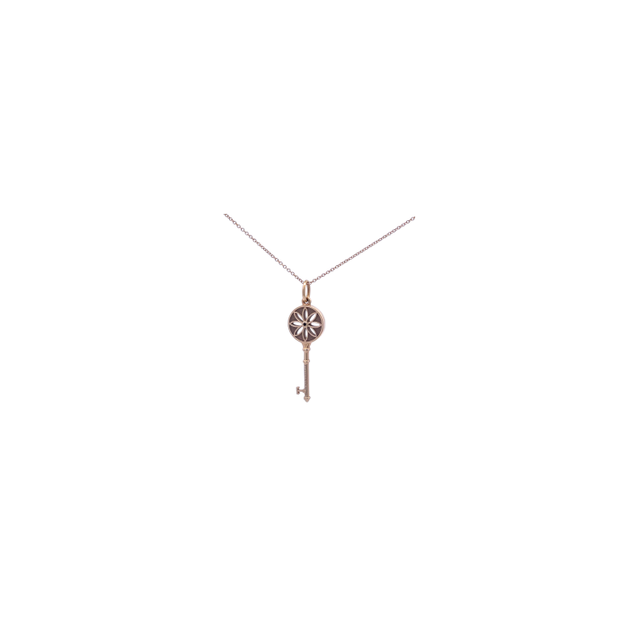 Tiffany & Co. 18K Yellow Gold Diamond Daisy Key Necklace Tiffany & Co. 18K Yellow Gold Diamond Daisy Key Necklace