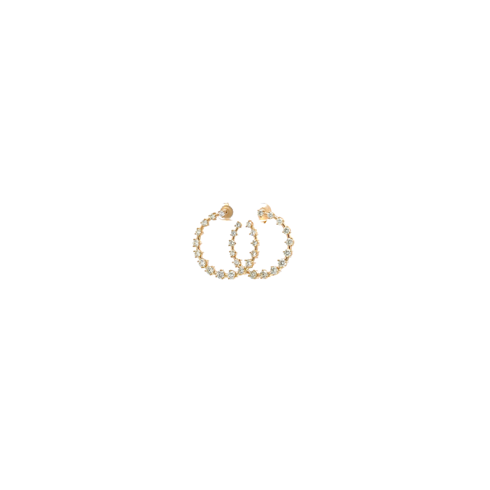18K Yellow Gold 3.90ctw Diamond Circle Hoop Earrings 18K Yellow Gold 3.90ctw Diamond Circle Hoop Earrings